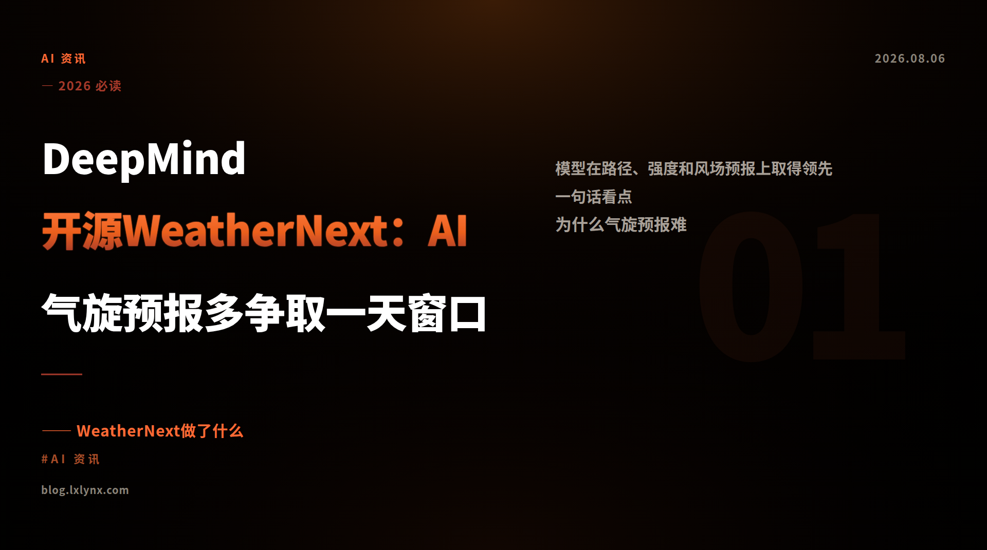 DeepMind开源WeatherNext：AI气旋预报多争取一天窗口