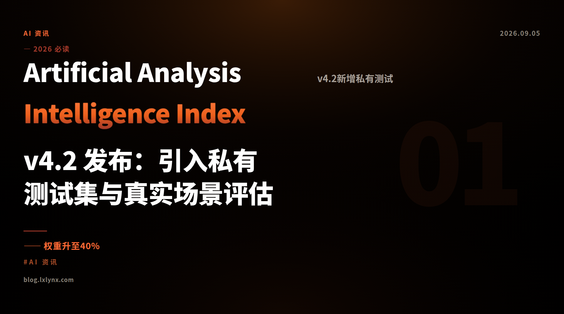 Artificial Analysis Intelligence Index v4.2 发布：引入私有测试集与真实场景评估