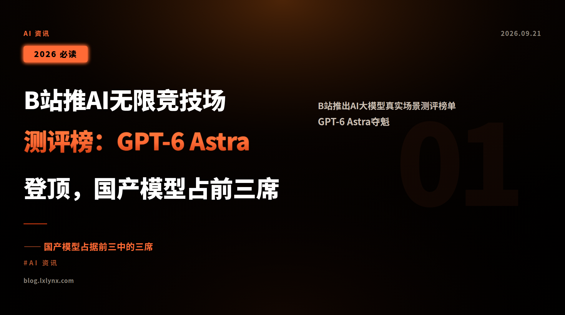 B站推AI无限竞技场测评榜:GPT-6 Astra登顶,国产模型占前三席