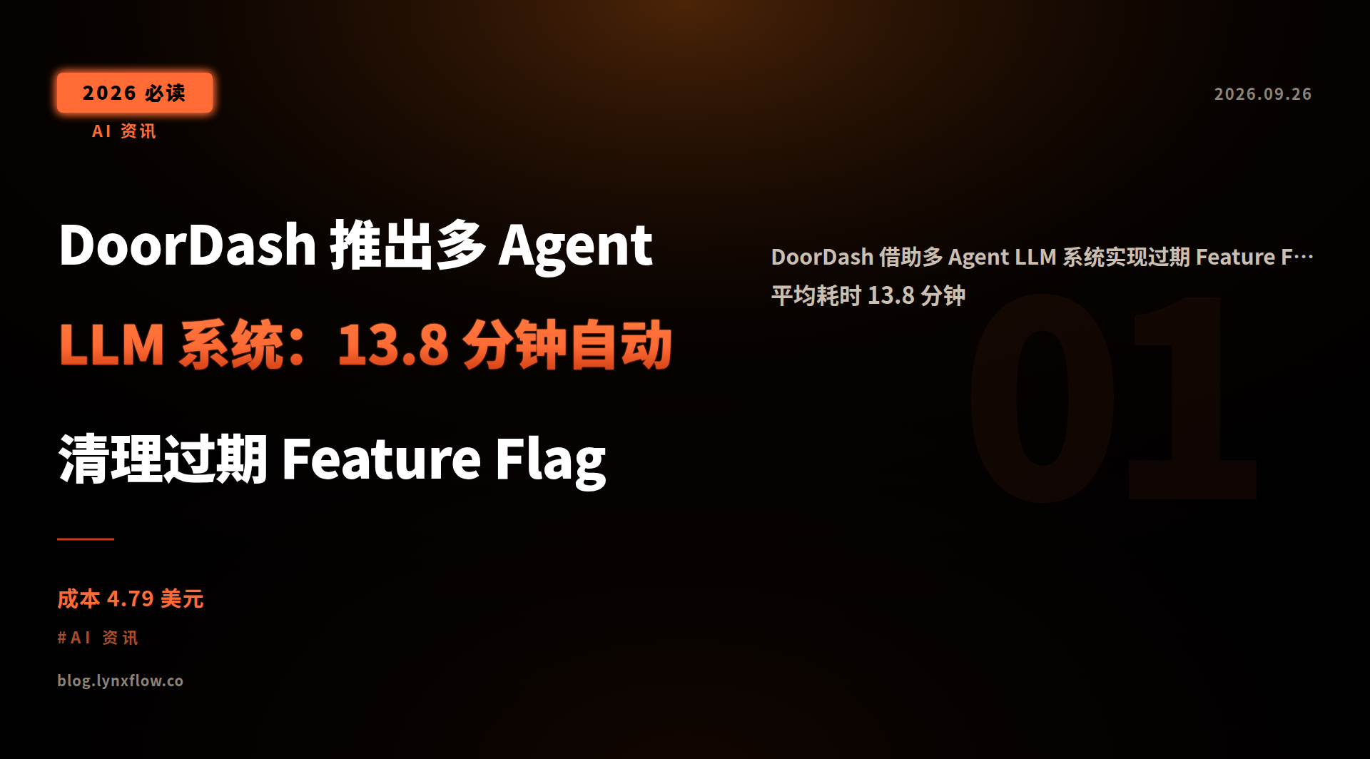 Featured image of post DoorDash 推出多 Agent LLM 系统：13.8 分钟自动清理过期 Feature Flag