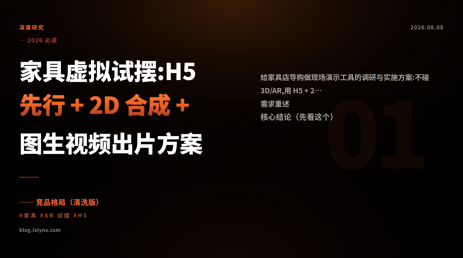 家具虚拟试摆:H5 先行 + 2D 合成 + 图生视频出片方案
