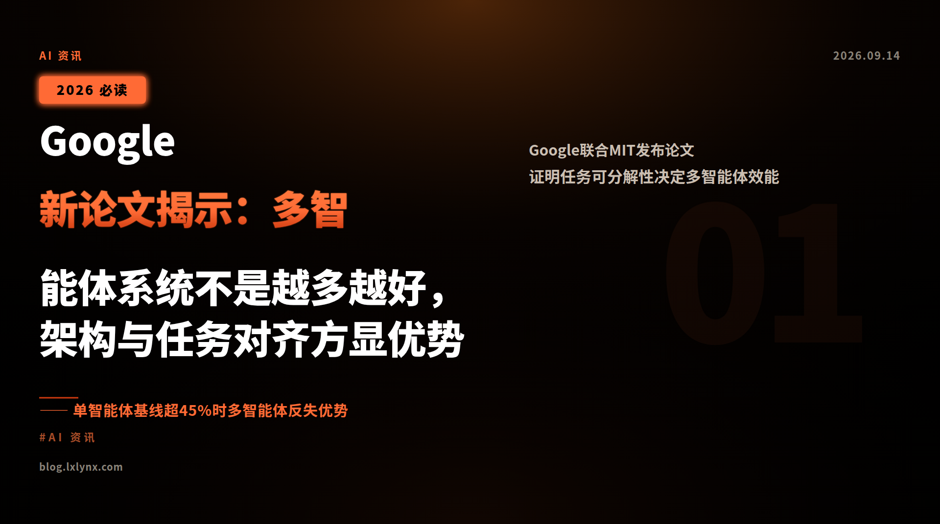 Google新论文揭示:多智能体系统不是越多越好,架构与任务对齐方显优势