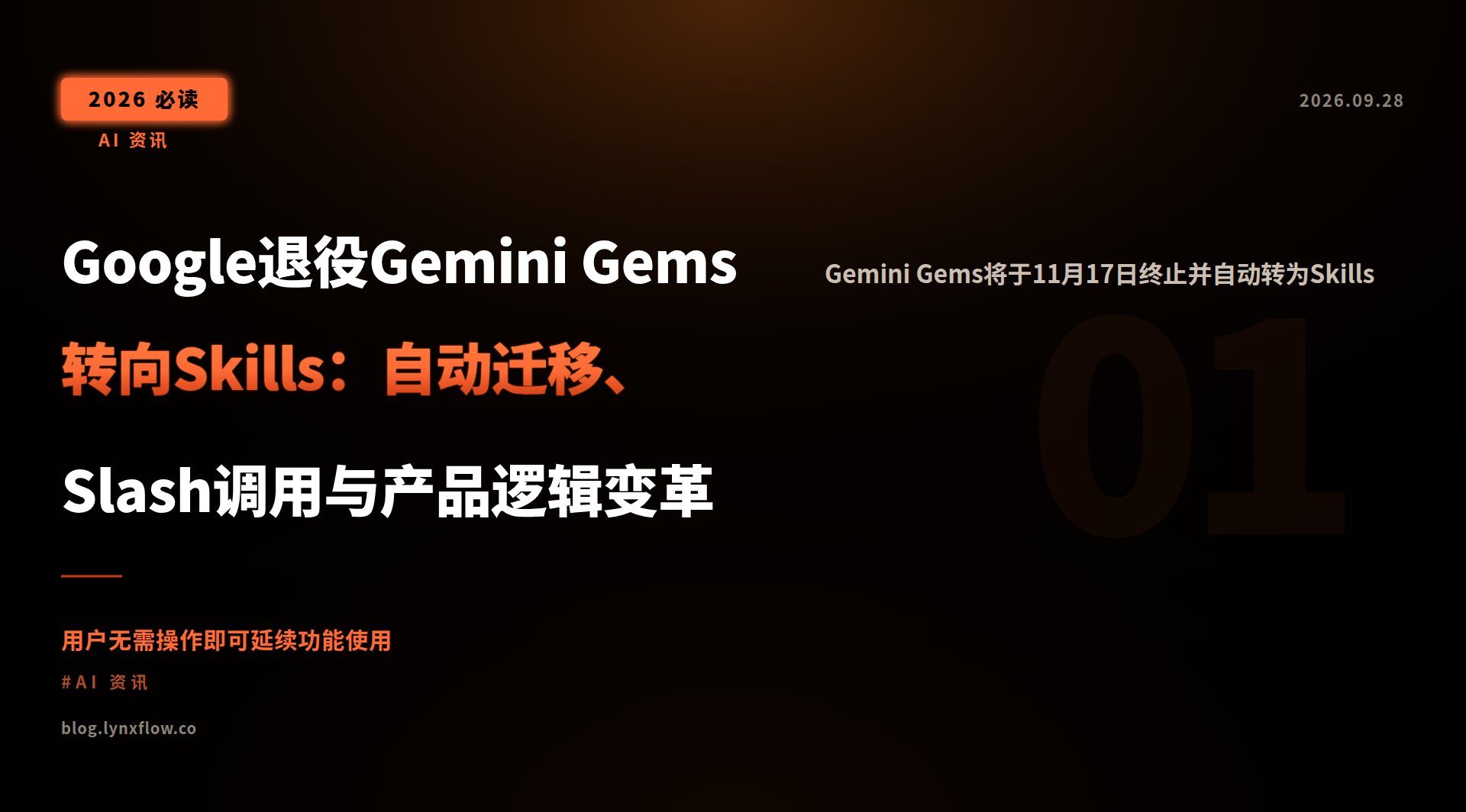 Featured image of post Google退役Gemini Gems转向Skills:自动迁移、Slash调用与产品逻辑变革