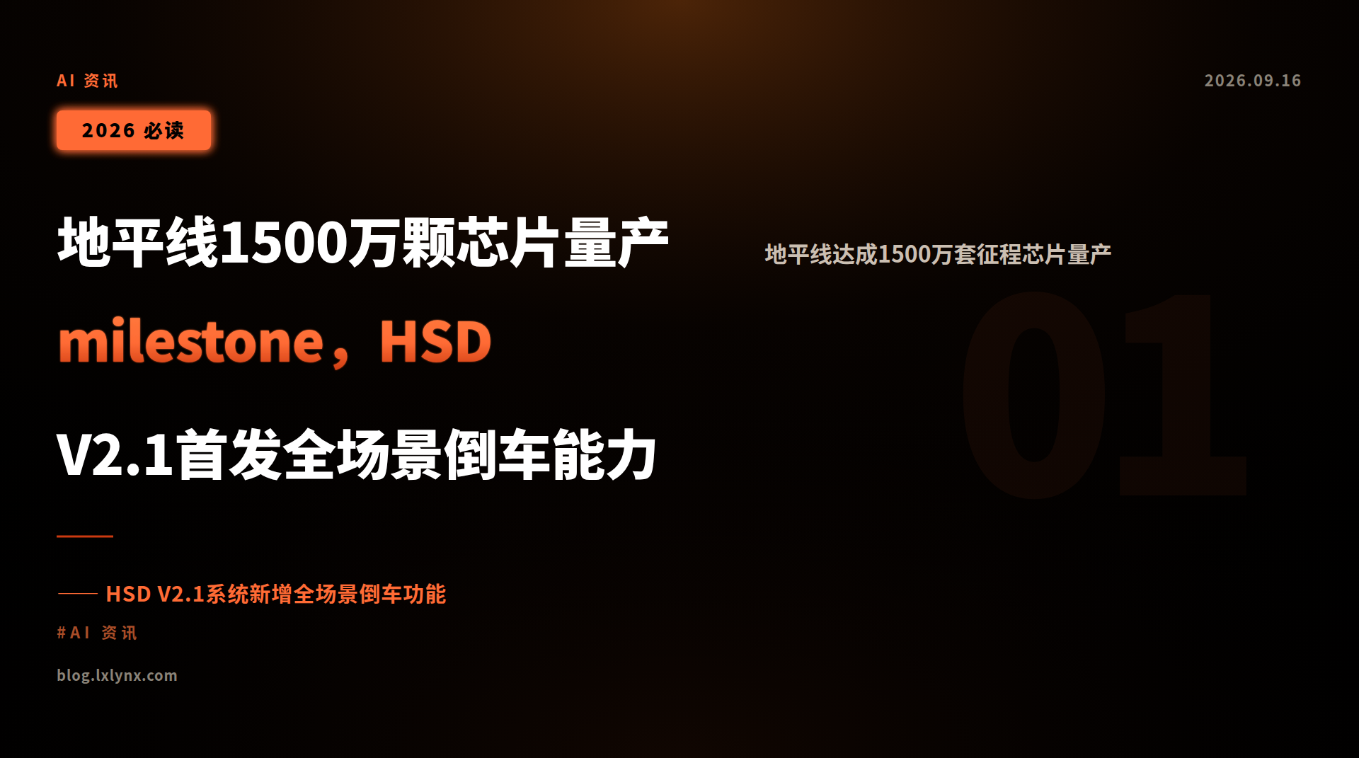 地平线1500万颗芯片量产 milestone,HSD V2.1首发全场景倒车能力