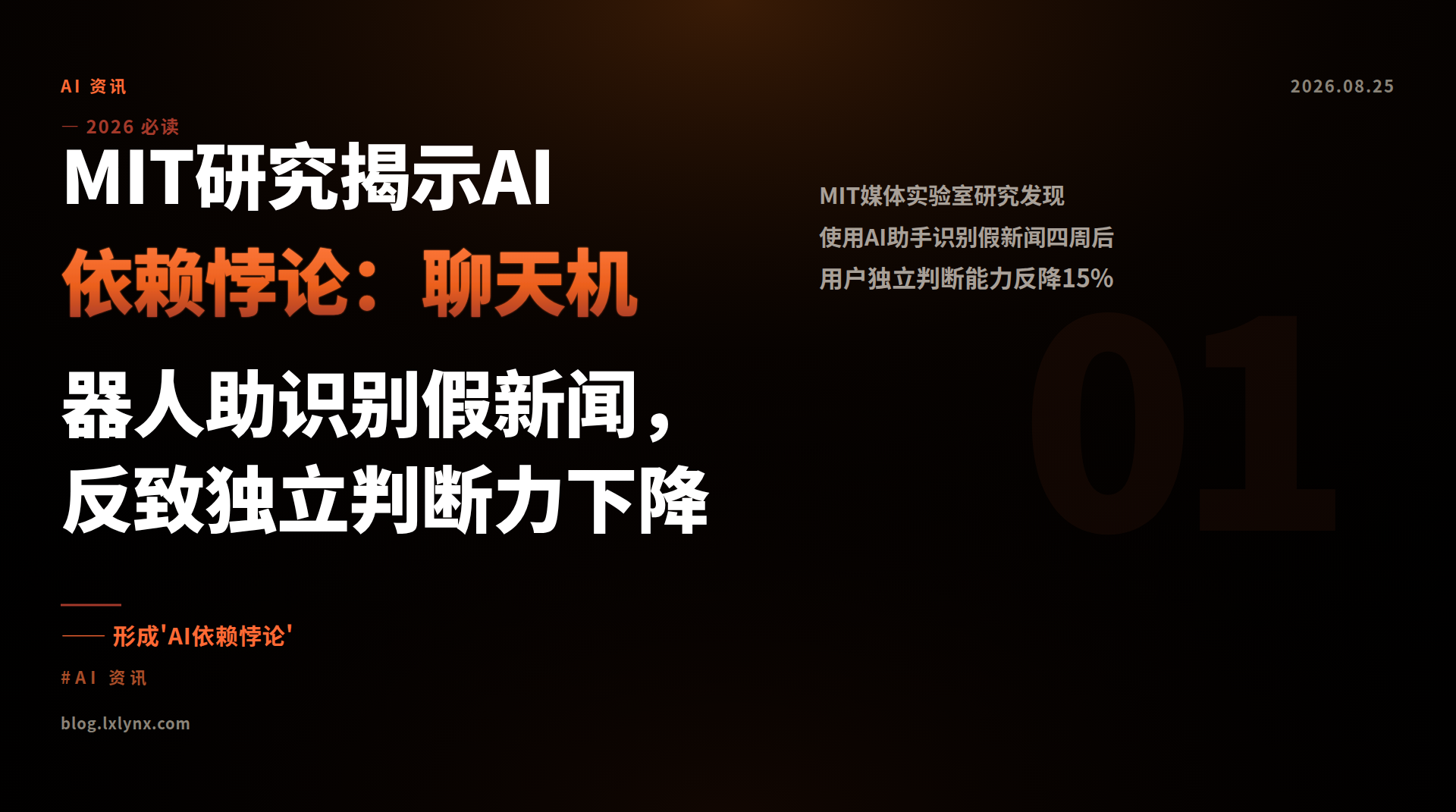 MIT研究揭示AI依赖悖论：聊天机器人助识别假新闻，反致独立判断力下降