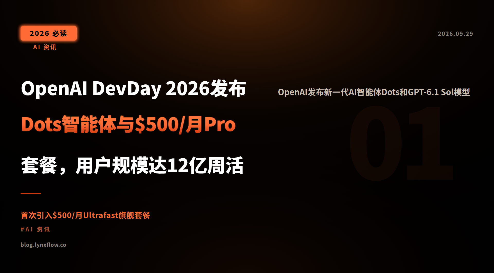 Featured image of post OpenAI DevDay 2026发布Dots智能体与$500/月Pro套餐，用户规模达12亿周活