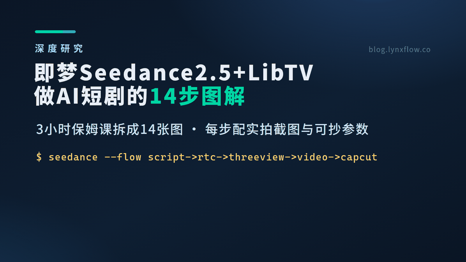 即梦Seedance2.5+LibTV做AI短剧:3小时保姆课拆成14张图(上机实操版)