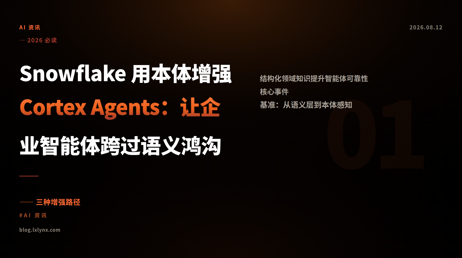 Snowflake 用本体增强 Cortex Agents：让企业智能体跨过语义鸿沟