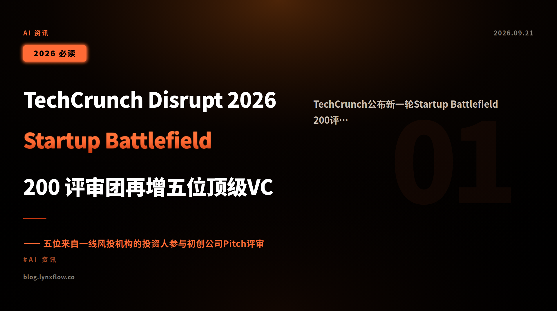 TechCrunch Disrupt 2026 Startup Battlefield 200 评审团再增五位顶级VC